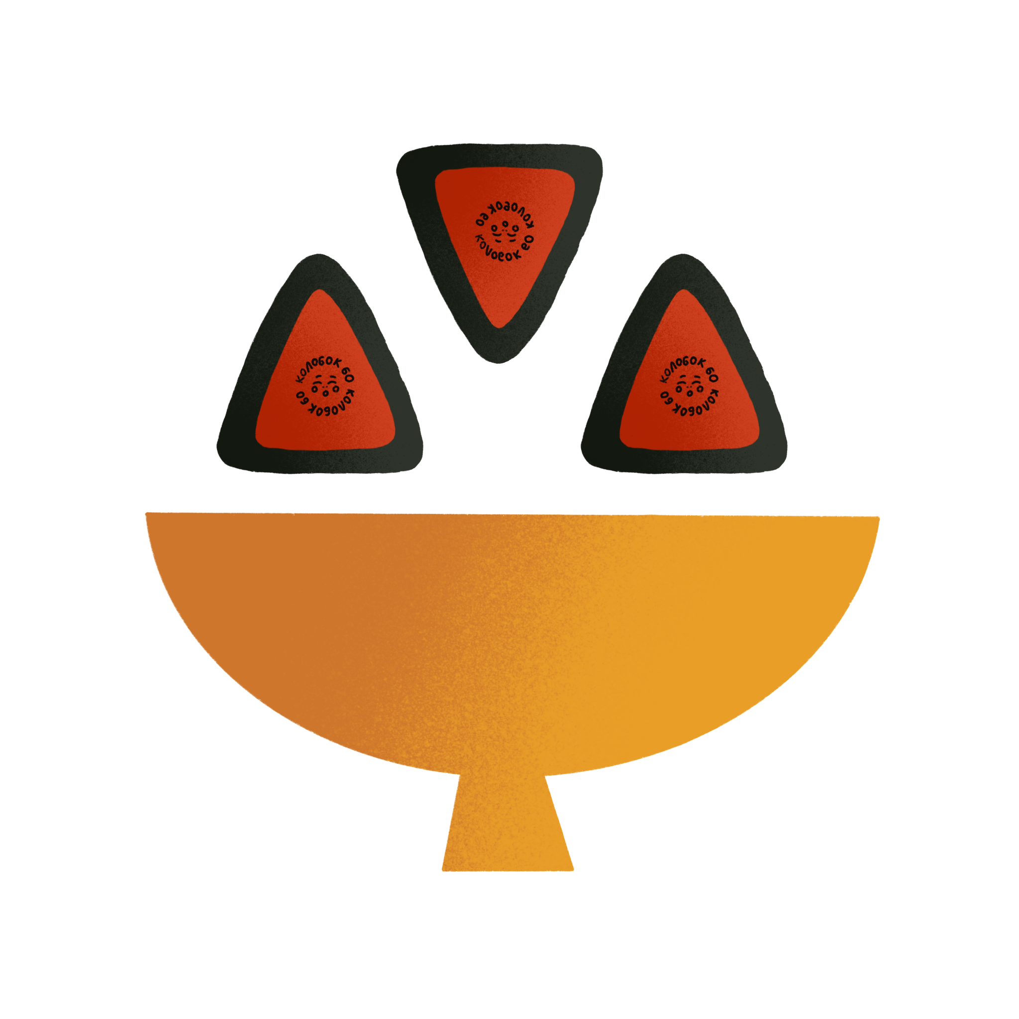 Bowl with onigiti. 