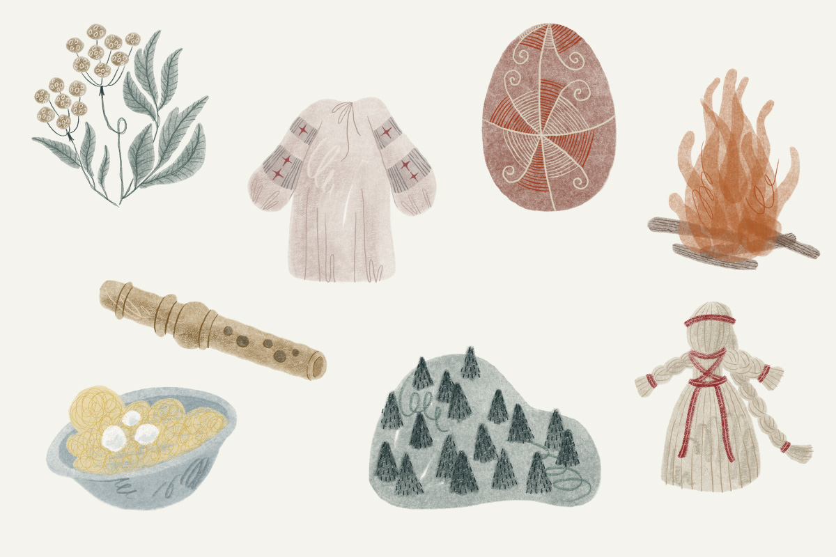 A collection of images related to Ukrainian culture. 